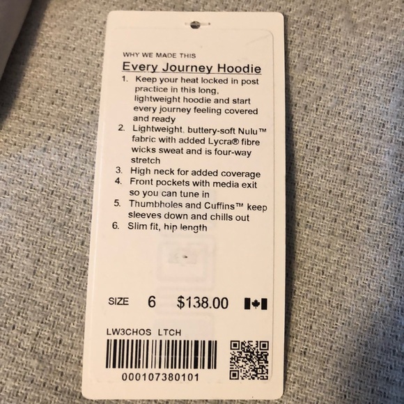 🍋Lululemon Every Journey Hoodie Size 6 - Picture 5 of 8